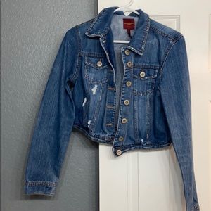 Distressed denim jacket